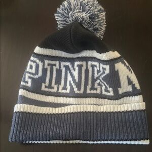 VS Black Blue and White PINK Knit Beanie
